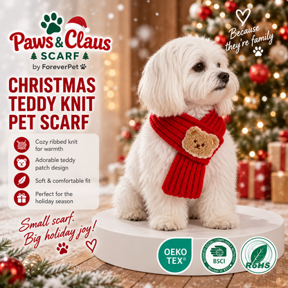 Paws & Claus Cute Christmas Pet Scarf