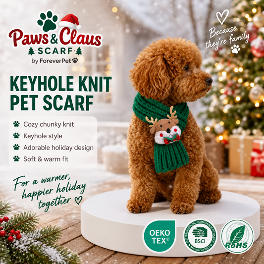Paws & Claus Cute Christmas Pet Scarf