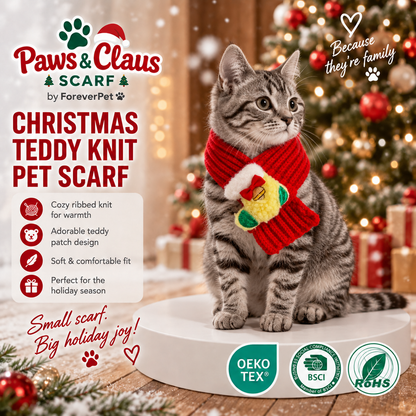 Paws & Claus Cute Christmas Pet Scarf